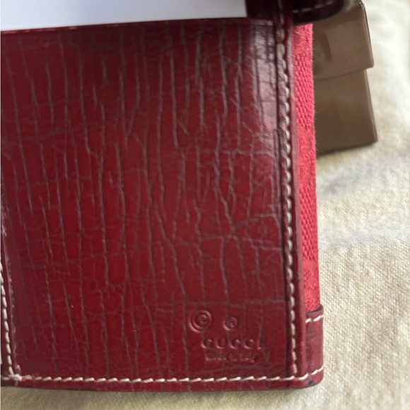 Gucci Wallet Large GG logo Canvas & Leather in Red - Picture 6 of 11